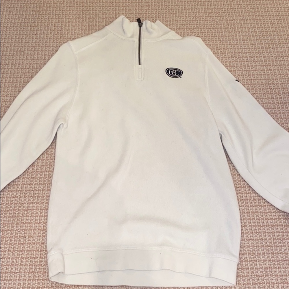 Cream Beaver Creek half zip sweater